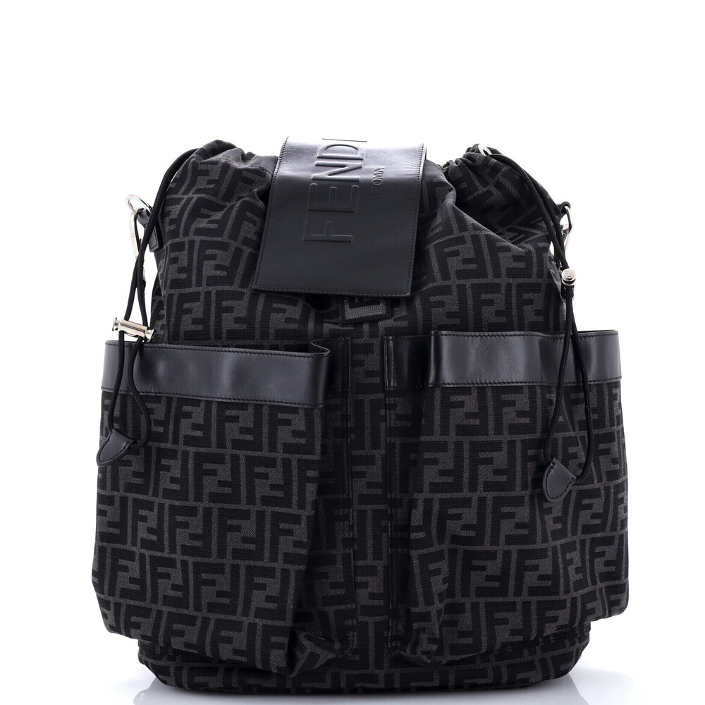 Fendi Double Pocket Drawstring Backpack